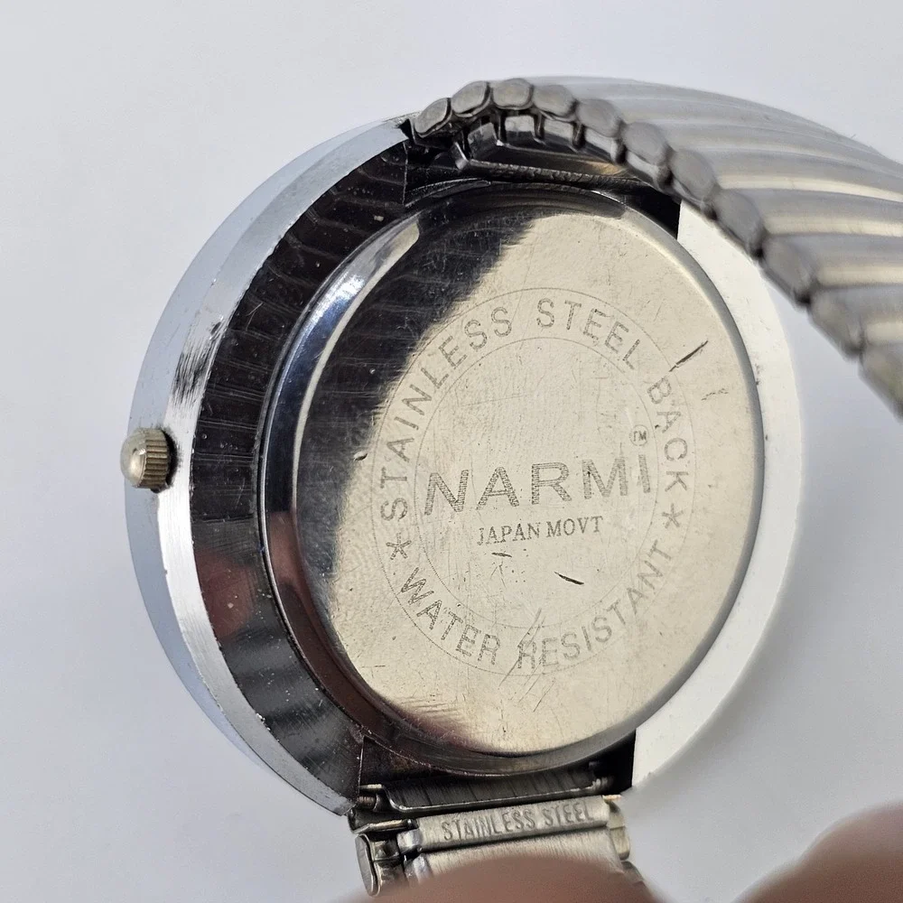 Narmi Women's Analog‎ Watch 48MM Pink Dial Gray Expandable Band 6